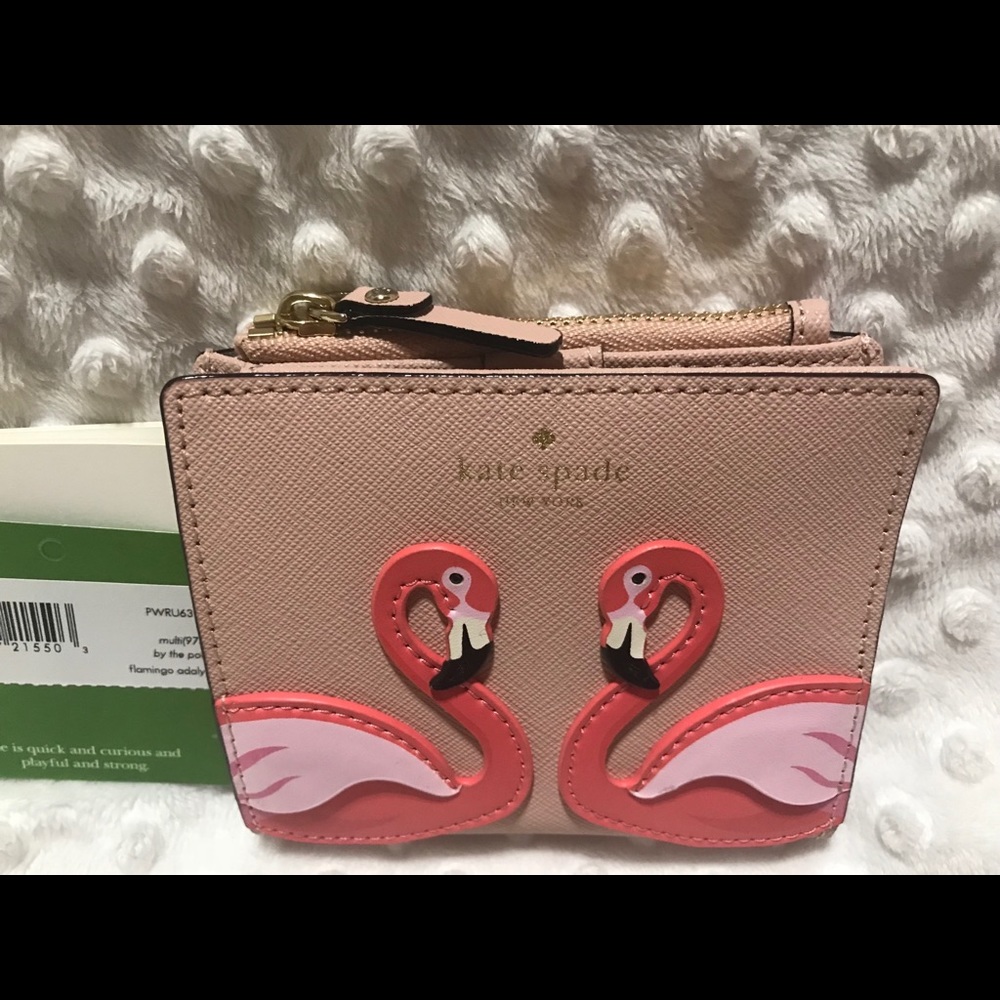 Kate Spade By The Pool Flamingo Adalyn Wallet NWT - Picture 2 of 5